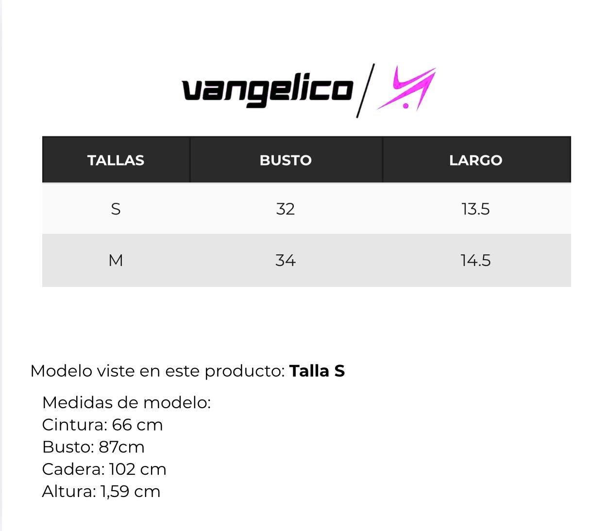 Guía de tallas