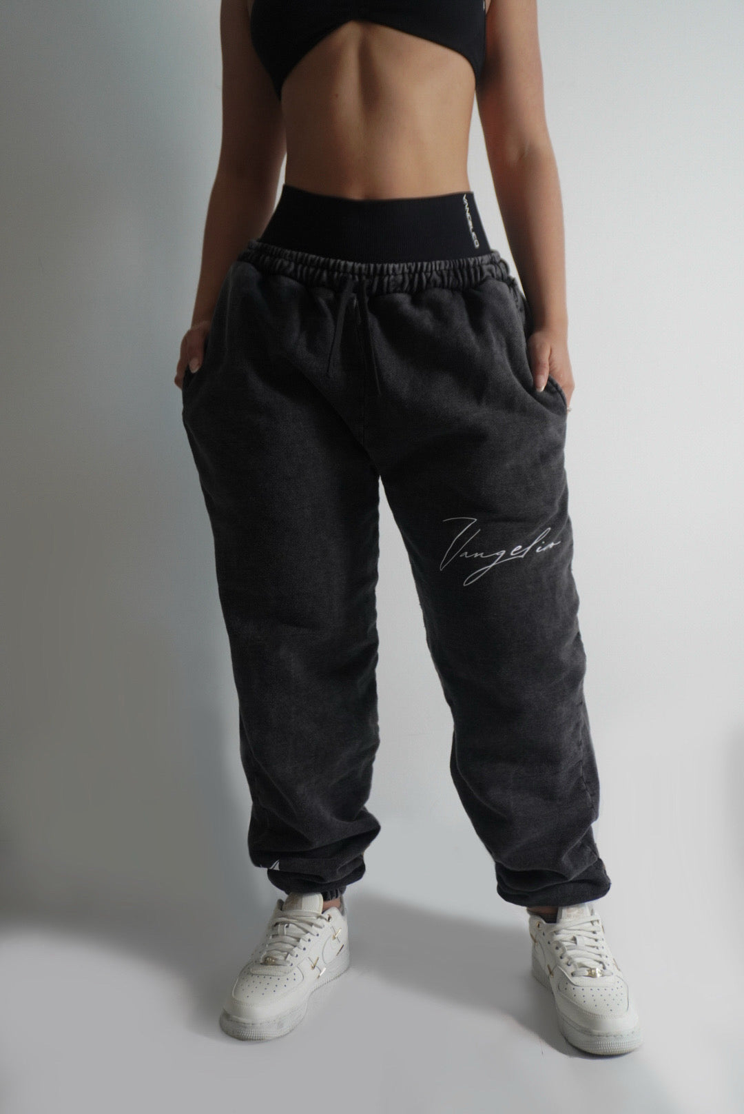 Jogger Gris oscuro Oversize Acid Wash