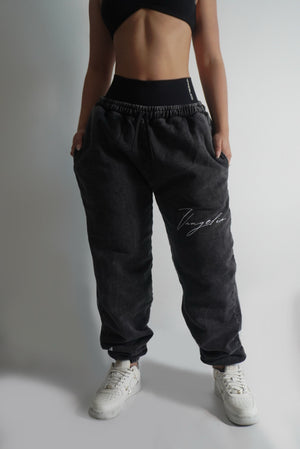 Jogger Gris oscuro Oversize Acid Wash