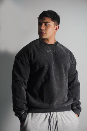 Buzo Oversize Gris Oscuro Prelavado