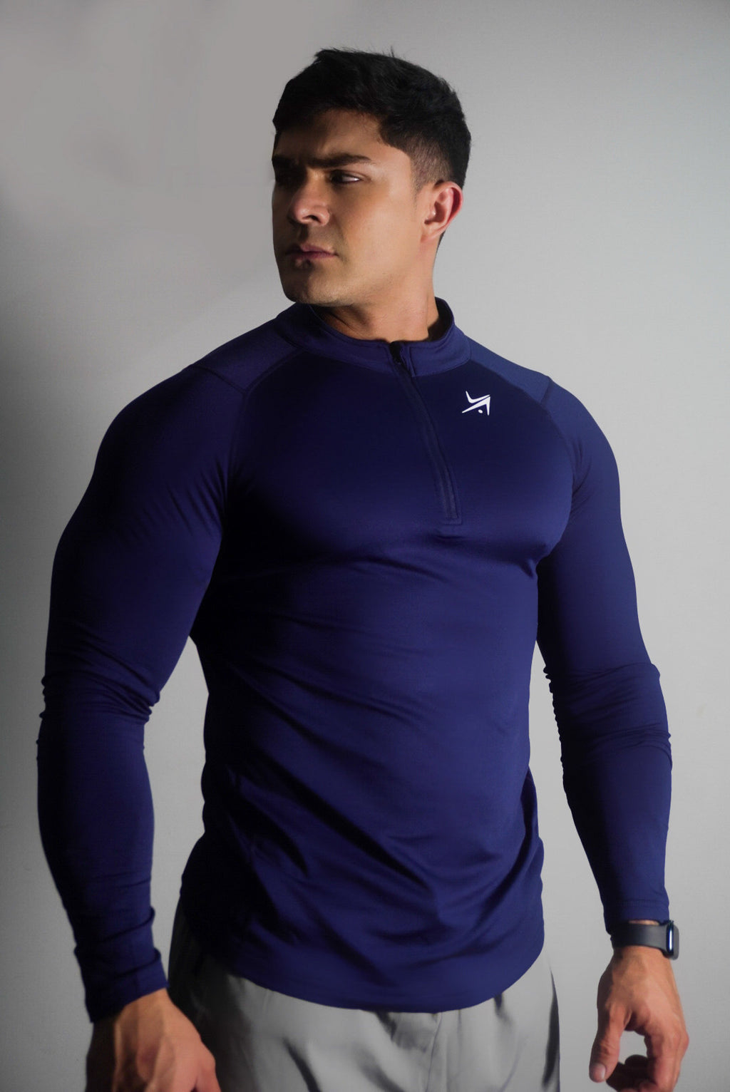 Camiseta de Manga Larga Cuello de Cremallera