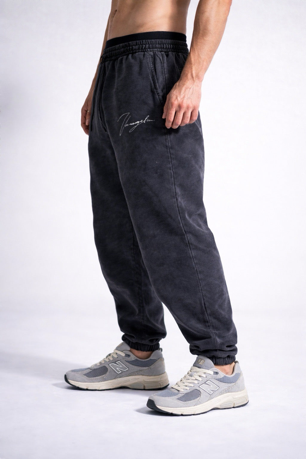 Jogger oversize acid wash bota resorte