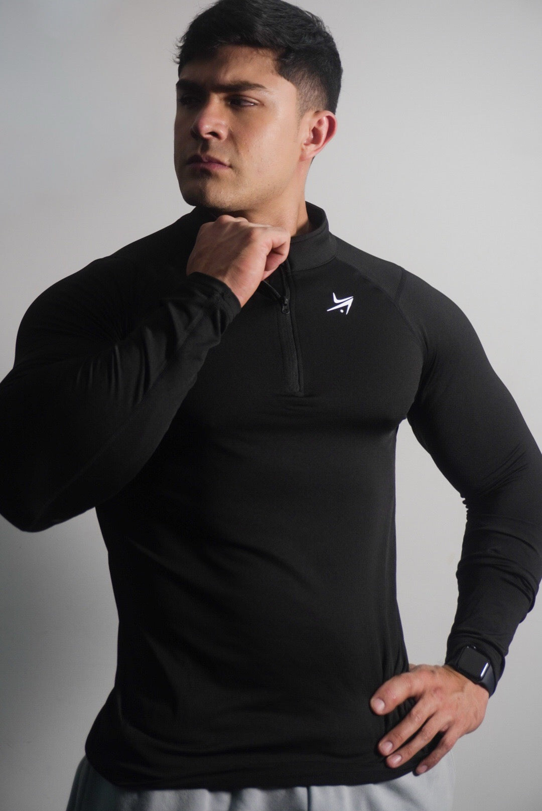 Camiseta de Manga Larga Cuello de Cremallera