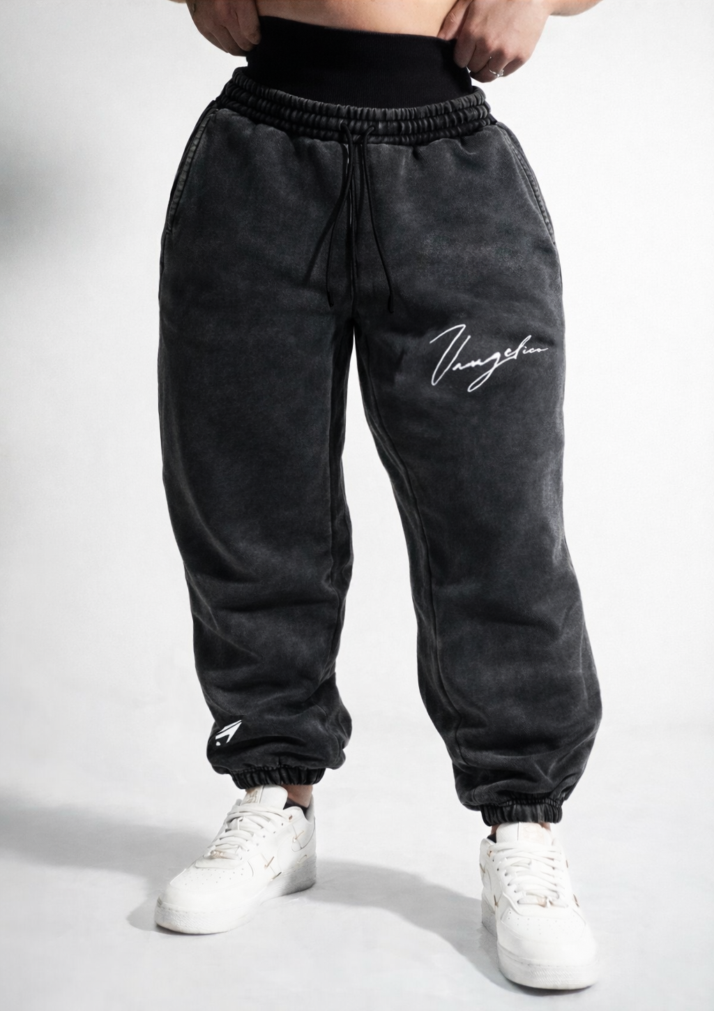 Jogger Gris oscuro Oversize Acid Wash / Mujer